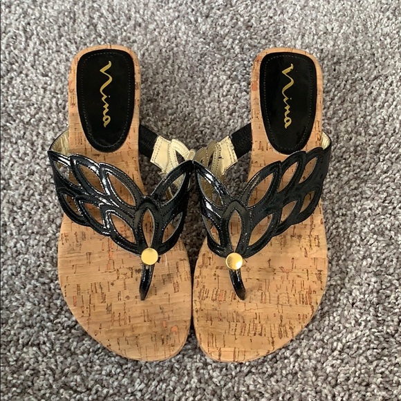 nina black sandals